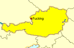 Poziția localității Fucking