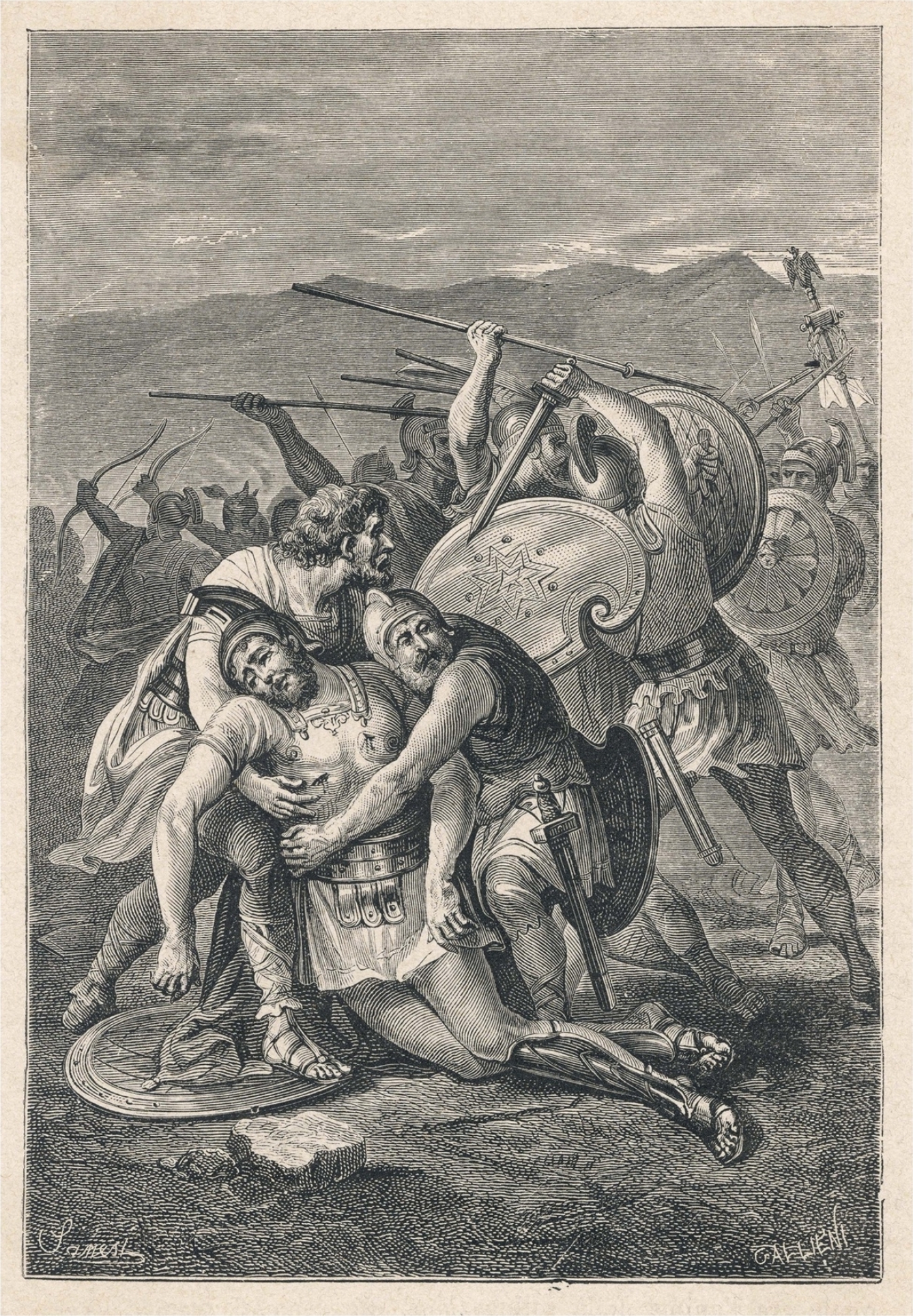 Spartacus is Killed, Nikolo Sanesi (painting before 1889)