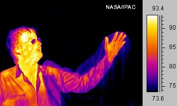 Human as seen via infrared camera