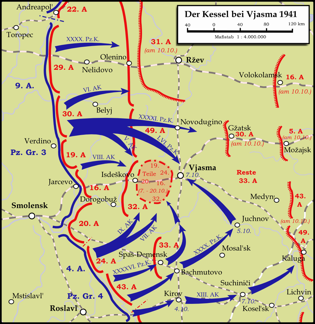 Karte - Kesselschlacht bei Vjasma 1941