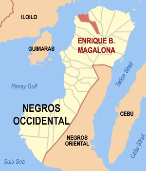 Mapa sa Negros Occidental nga nagapakita kon asa nahimutang ang Enrique B. Magalona