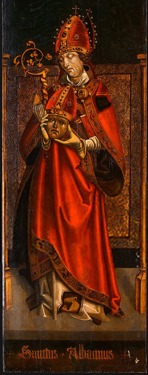 Anonym tyrolsk maler: Den hellige Alban av Mainz (ca 1500/1525)