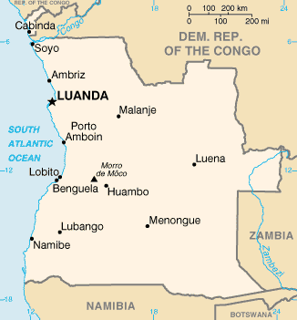 map of Angola