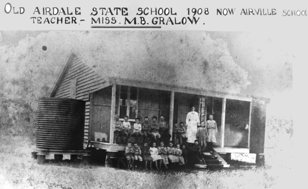 Teacher and students at Airville, 1908. Group ...