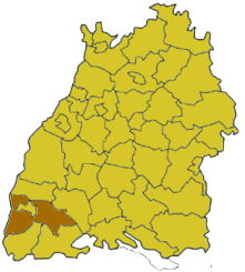 Landkreis Breisgau-Hochschwarzwalds beliggenhed i Baden-Württemberg