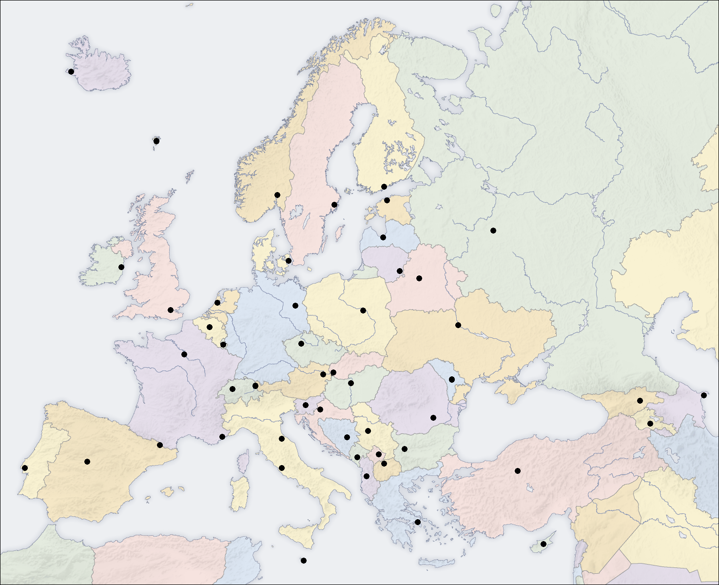 Map Of Europes Capitals