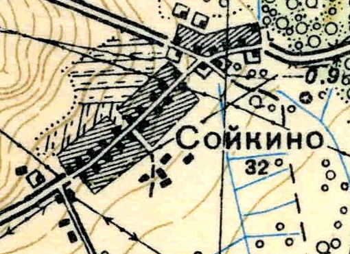 План деревни Сойкино. 1939 год