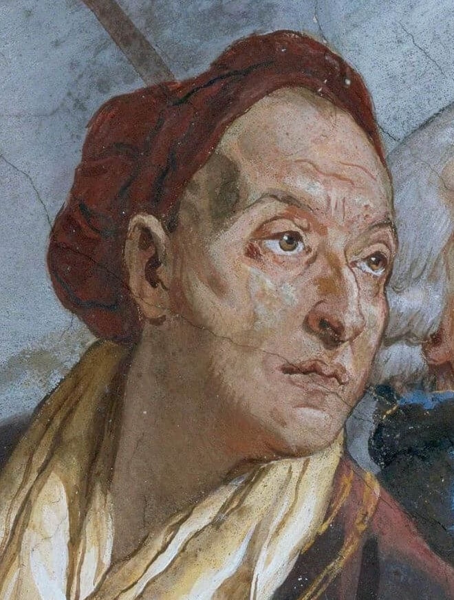 Tiepolo, Giovanni Battista - Fresken Treppenhaus des Wrzburger Residenzschlosses, Szenen zur Apotheose des Frstbischofs, Detail Giovanni Battista Tiepolo - 1750-1753.jpg