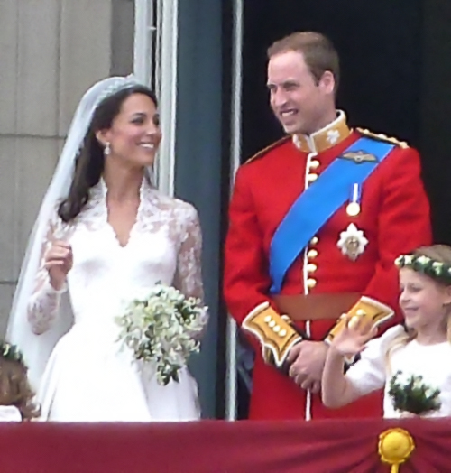 Princess Kate wedding photo on the balcony