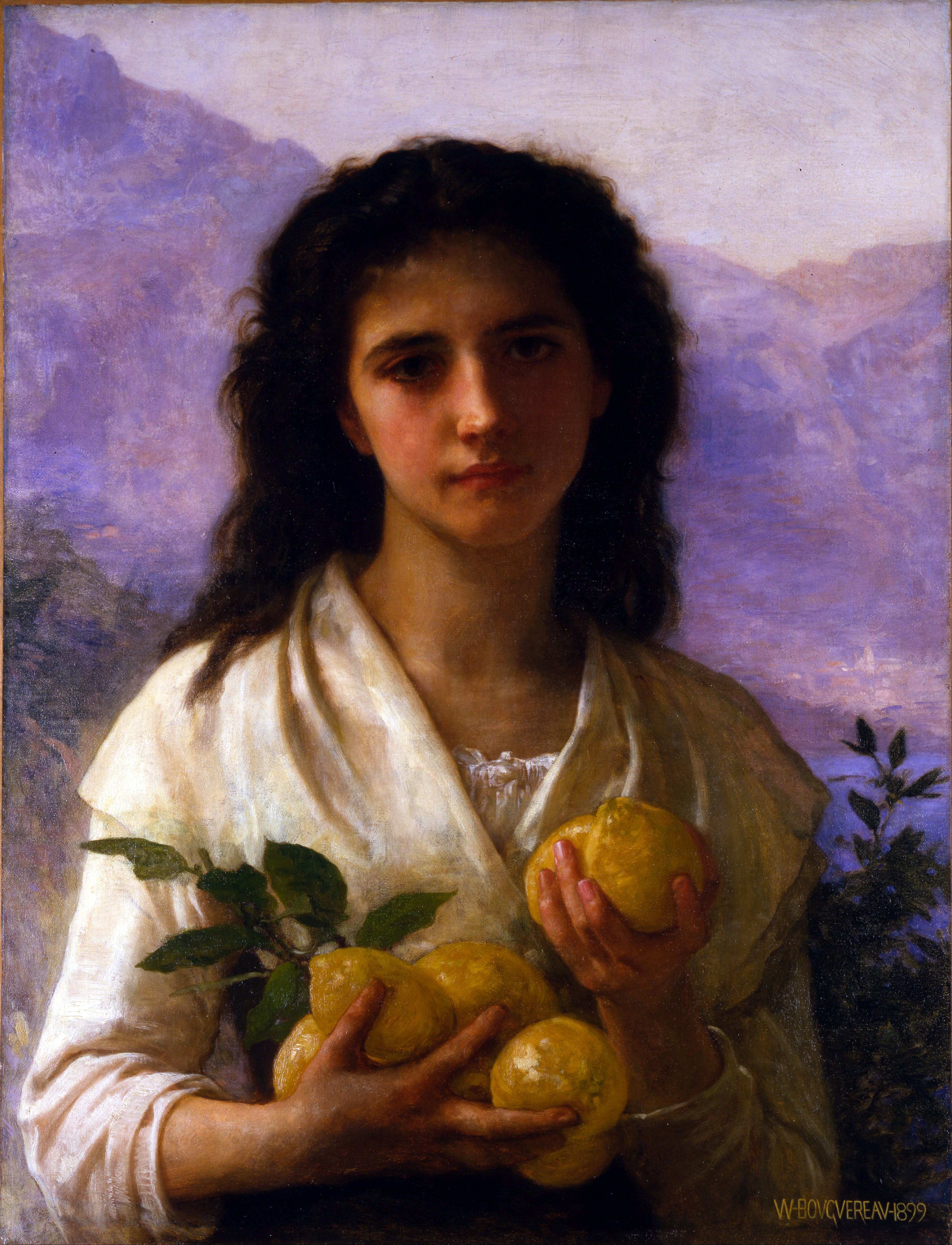 William-Adolphe Bouguereau (1825-1905) - Girl Holding Lemons (1899).