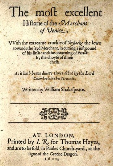 William Shakespeare. The Merchant of Venice