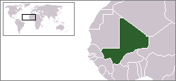 Geografisk plassering av Mali