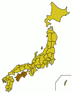 Shikoku'nun Japonya'daki konumu