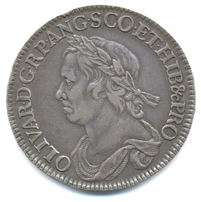Moneta su Oliverio Kromvelio atvaizdu, 1658 m.