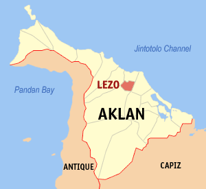 Map of Aklan showing the location of Lezo