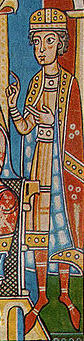 Фридрих, герцог Швабии. Часть средневековой миниатюры в «Хронике Вельфов».
