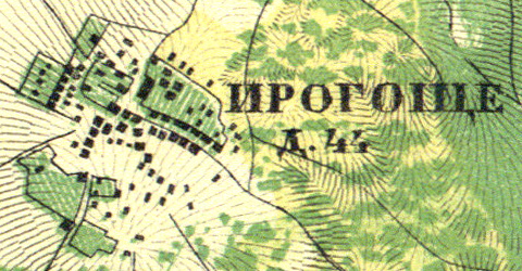 План деревни Ирогощи. 1860 год