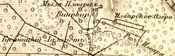 Мыза Извара на карте 1863 года