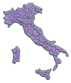 Carte de l'Italie avec ses provinces