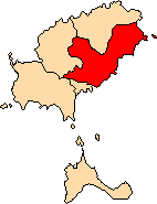 Localización de Santa Eulalia del Río respecto las Pitiusas