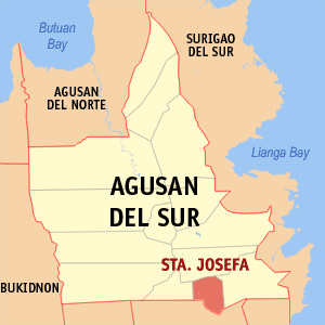 Mapa han Agusan del Sur nga nagpapakita kon hain nahamutang an Santa Josefa