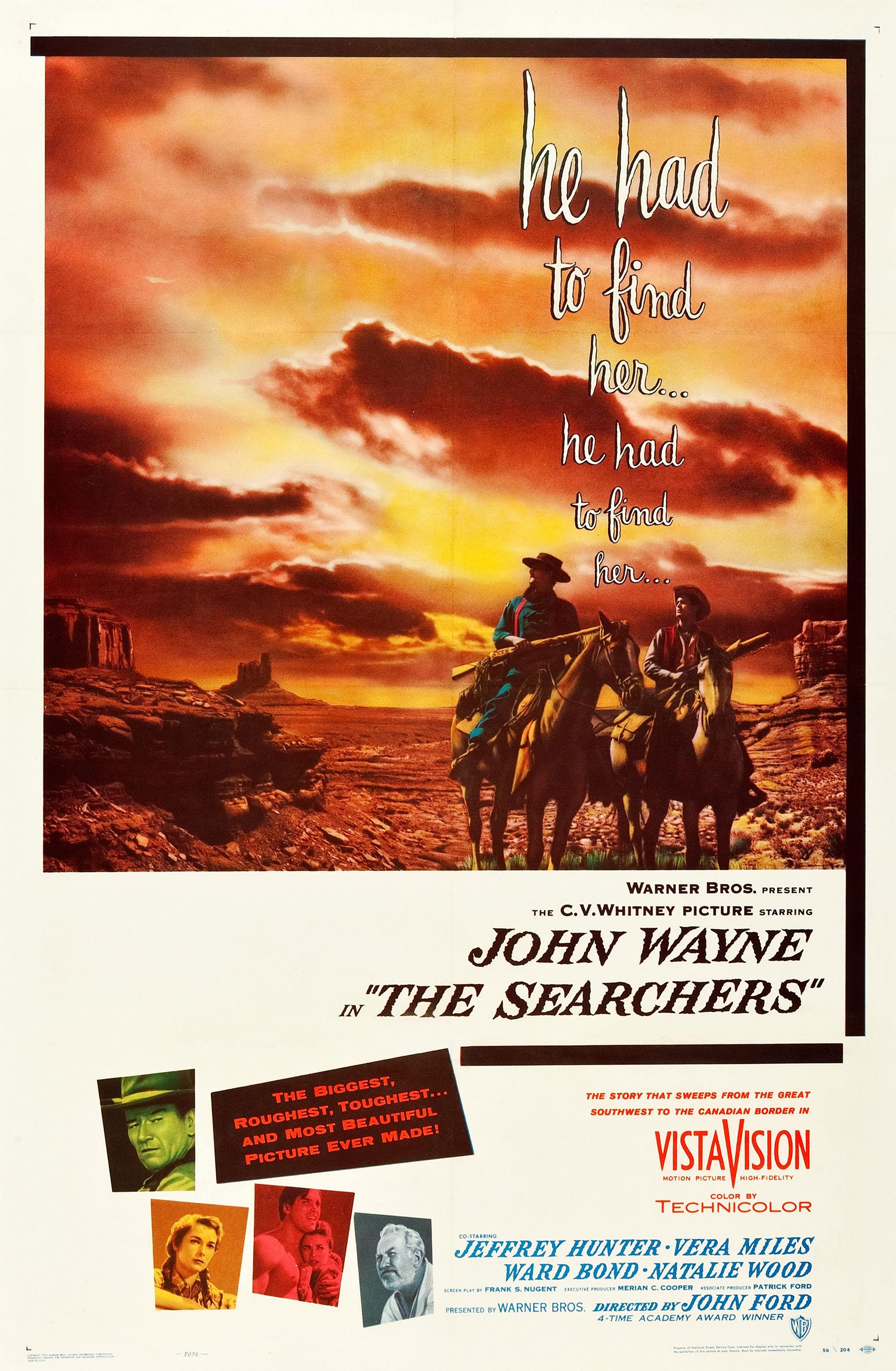 Pòster en anglès del film Centaures del Desert, on es veu els dos protagonistes del film a cavall, recorrent el desert.