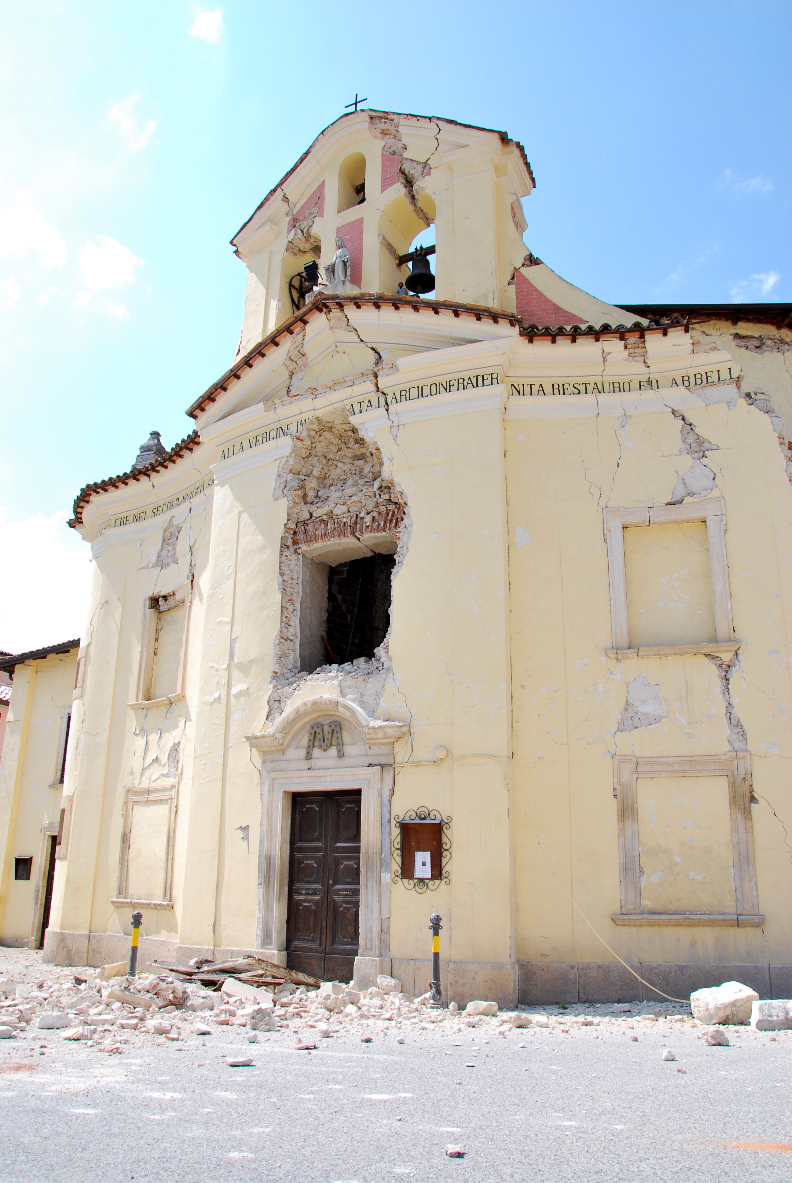 By Flickr user pablo72, the Santa Maria Church in Paganica, damaged by the 2009 Earthquake