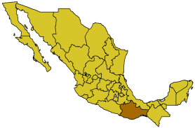 Lage des Bundesstaates Oaxaca