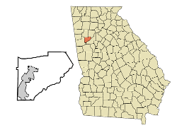 Location in Douglas County and the state of Georgia