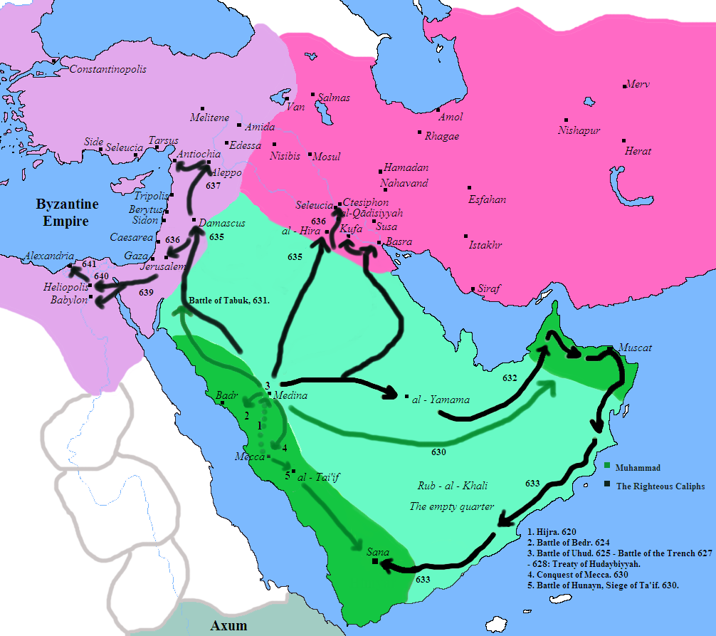 Conquests of Prophet Muhammad and the Rashidun...