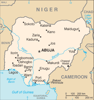 An enlargeable basic map of Nigeria