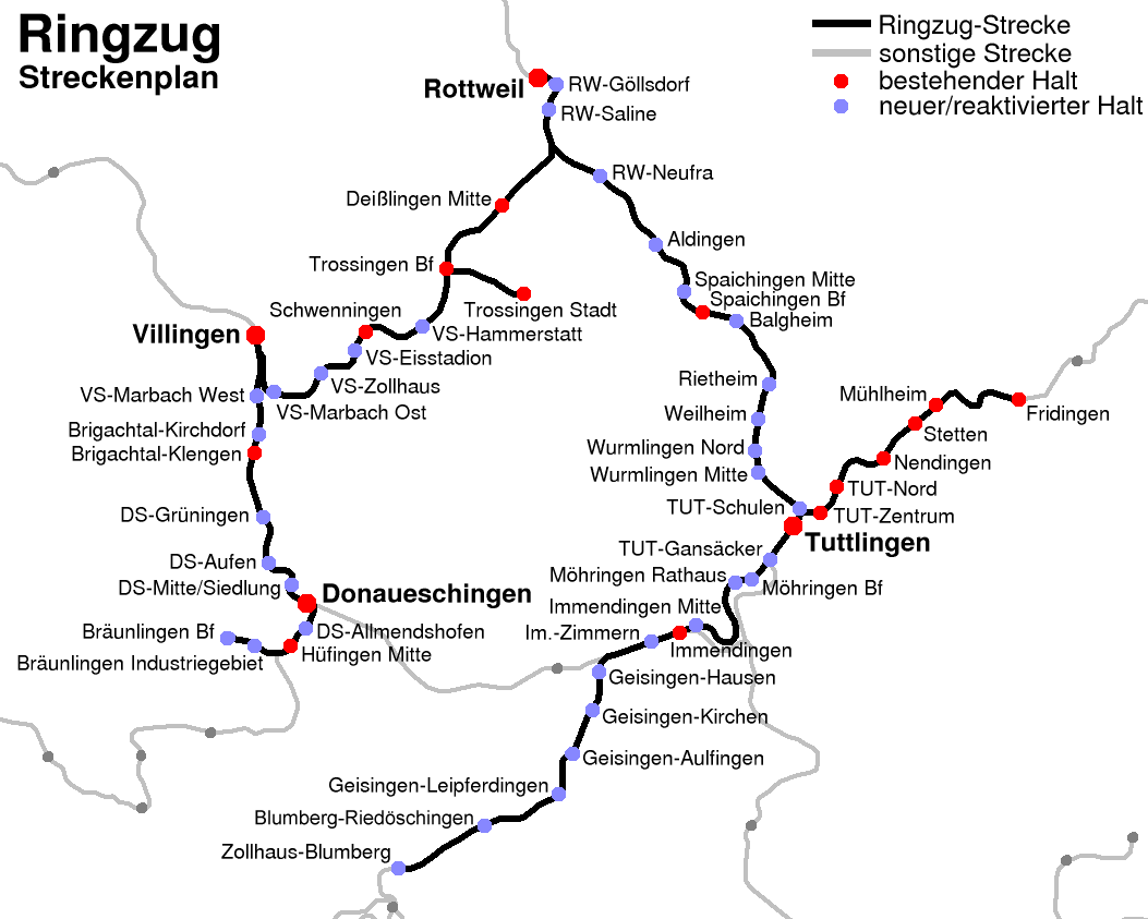 Liniennetzplan des Ringzugs
