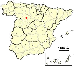 Location of Valladolid in Spain.