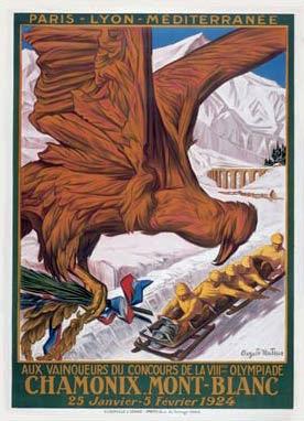 Poster for the "Winter Sports Week" for the 1924 Olympics