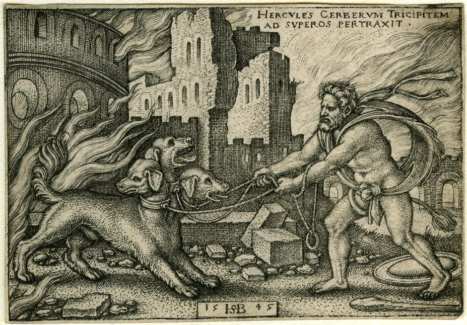 Hercules capturing Cerberus