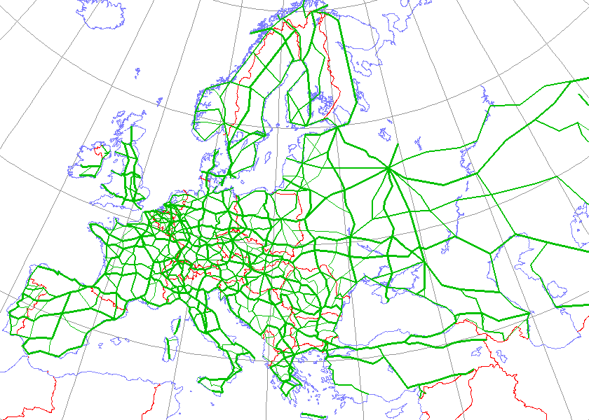 International E Road Network green