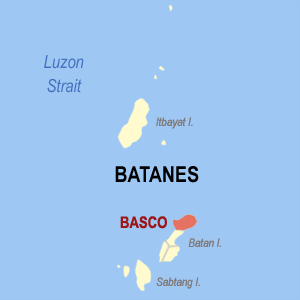 Bản đồ của Batanes với vị trí của Basco