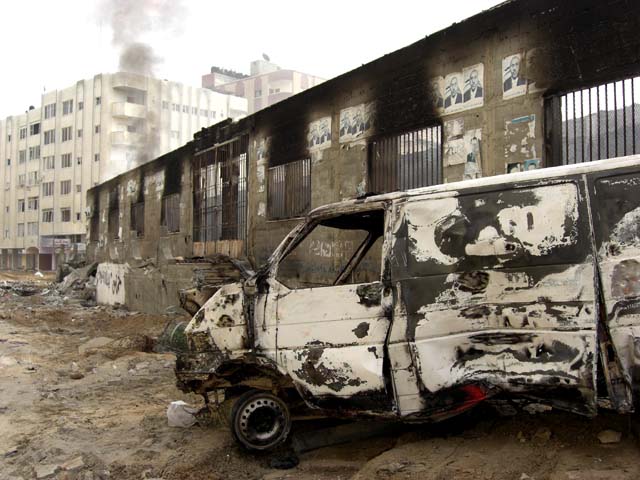 Al-Quds hospital, Gaza City, following Israeli shelling.jpg