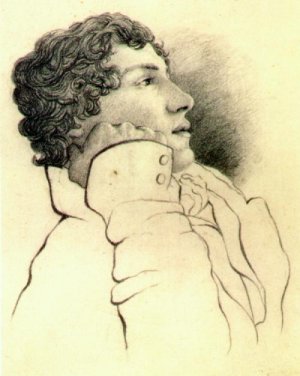 Portrait of romantic poet John Keats (1795-1821).