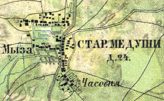 План деревни Старые Мёдуши. 1860 год