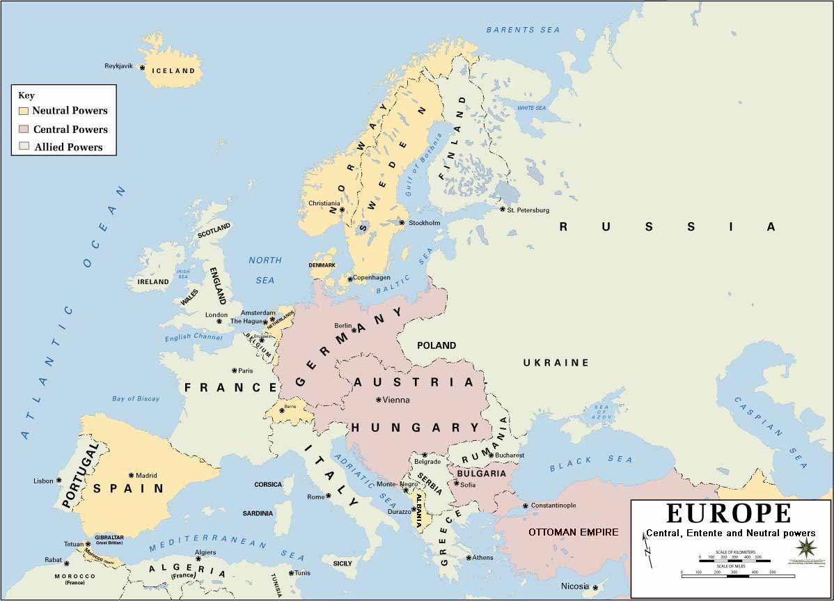 A Map Of Europe Before Ww1