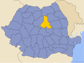 Administrative map of Руминия with Ҳарғита county highlighted