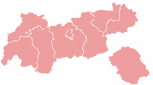 Onderverdeling van Tirol in steden en districten