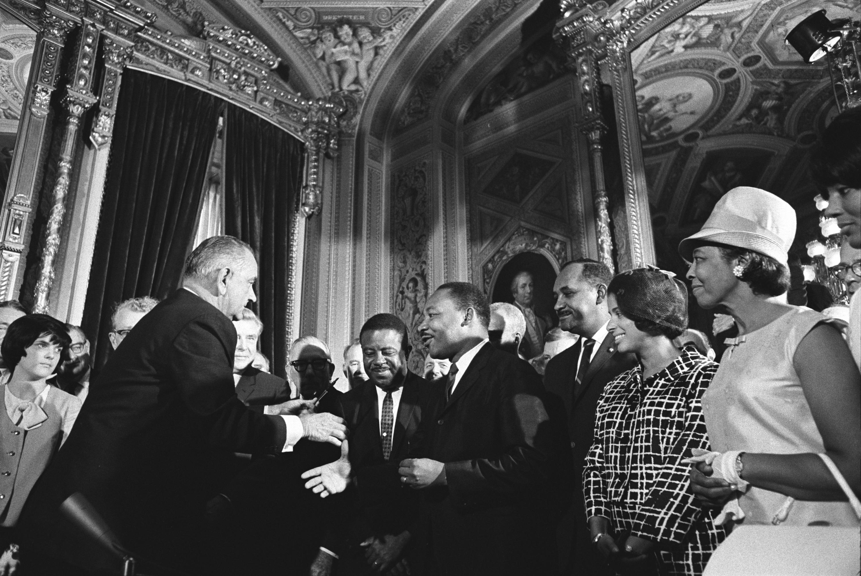 File:Lyndon Johnson and Martin Luther King, Jr. - Voting Rights ...