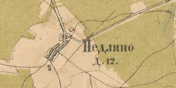 План деревни Педлино. 1885 год
