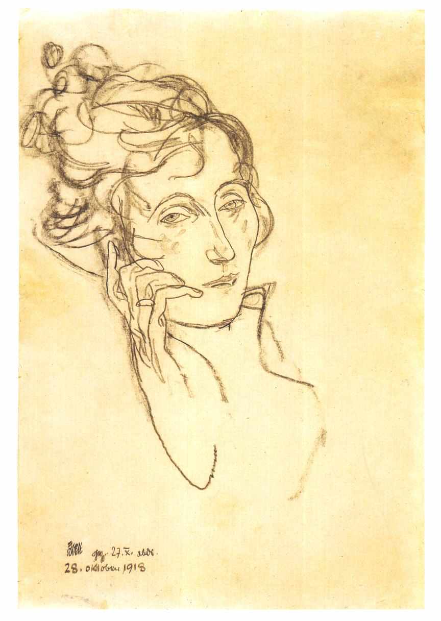  Portrait of the dying Edith Schiele, 1918 (Wikimedia Commons)