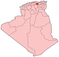 Map of Algeria showing Bordj Bou Arreridj province