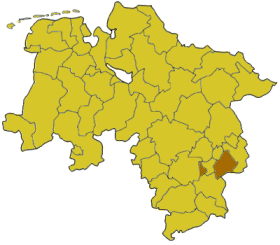 Wolfenbüttels läge i Niedersachsen