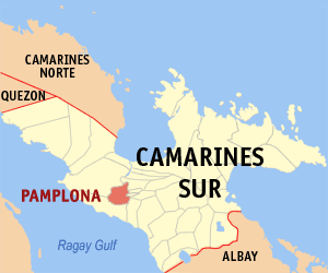 Mapa han Camarines Sur nga nagpapakita kon hain nahamutang an Pamplona