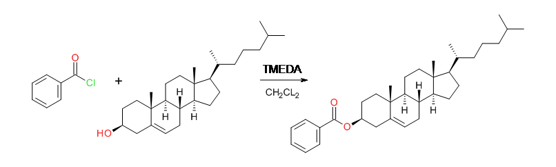 Synthèse benzoate de cholestéryle.png